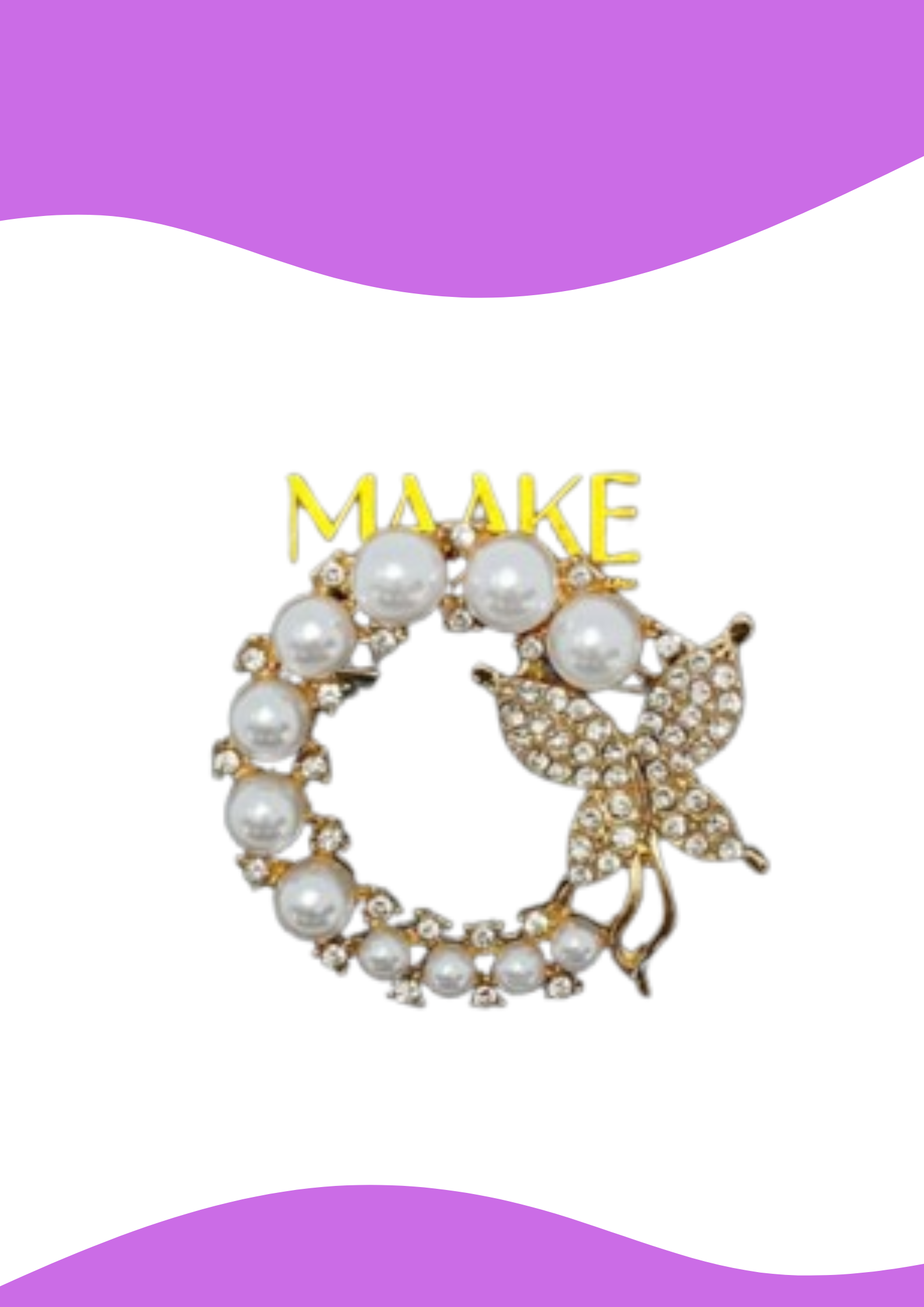 Broche De Perolas & Zircônias-Maake